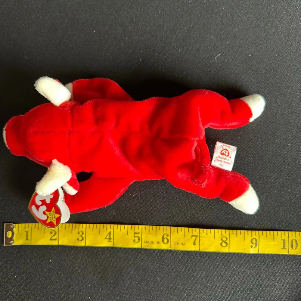 Baby Ty Snort Red Bull Stuffed Animal